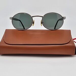 Fossil Eyewear CS1008PLD Hawk Silver Black Frame Grey Glass Lens Sunglasses 50mm